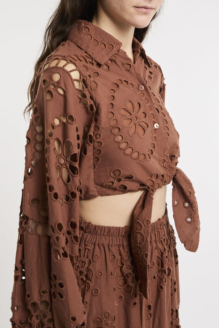 Camicia marrone donna 00378h19 - 4