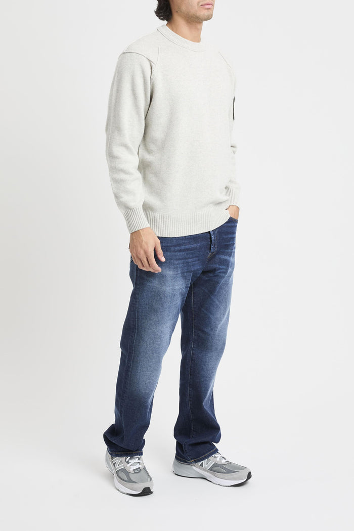 Maglia off white melange uomo kn707a-110149am13 - 7