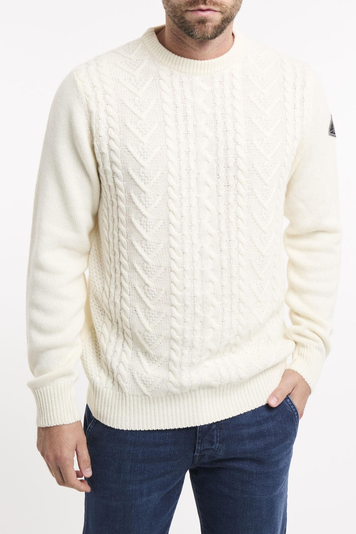 Maglia girocollo Fisherman in lana e cashmere