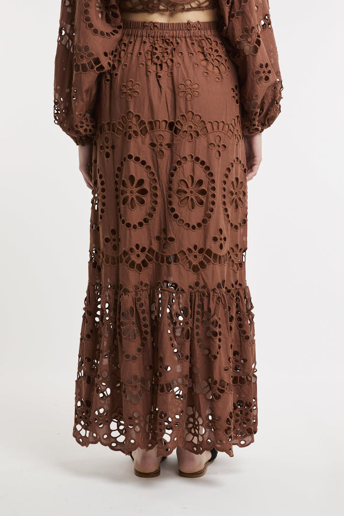 Gonna marrone donna 00378hg19 - 8