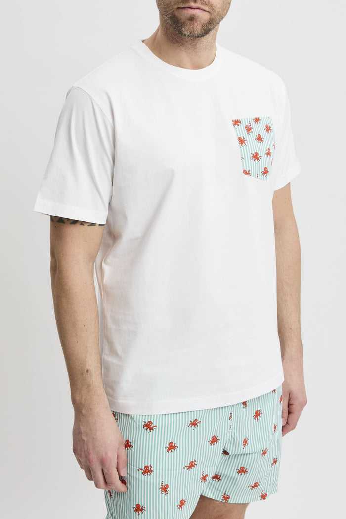 T-shirt Blanche con taschino-2