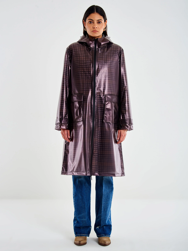 Cappotto a quadri con impermeabile