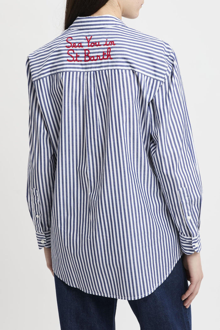 Camicia blu donna brig00100801l61 - 5