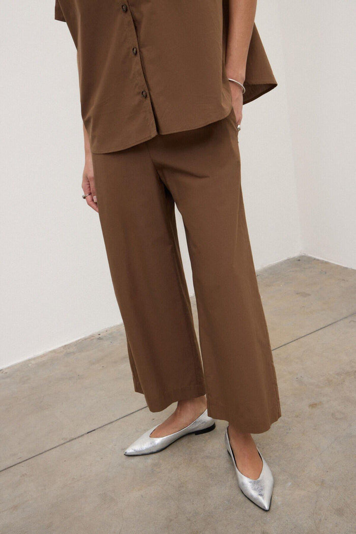 Pantalone cropped in popeline