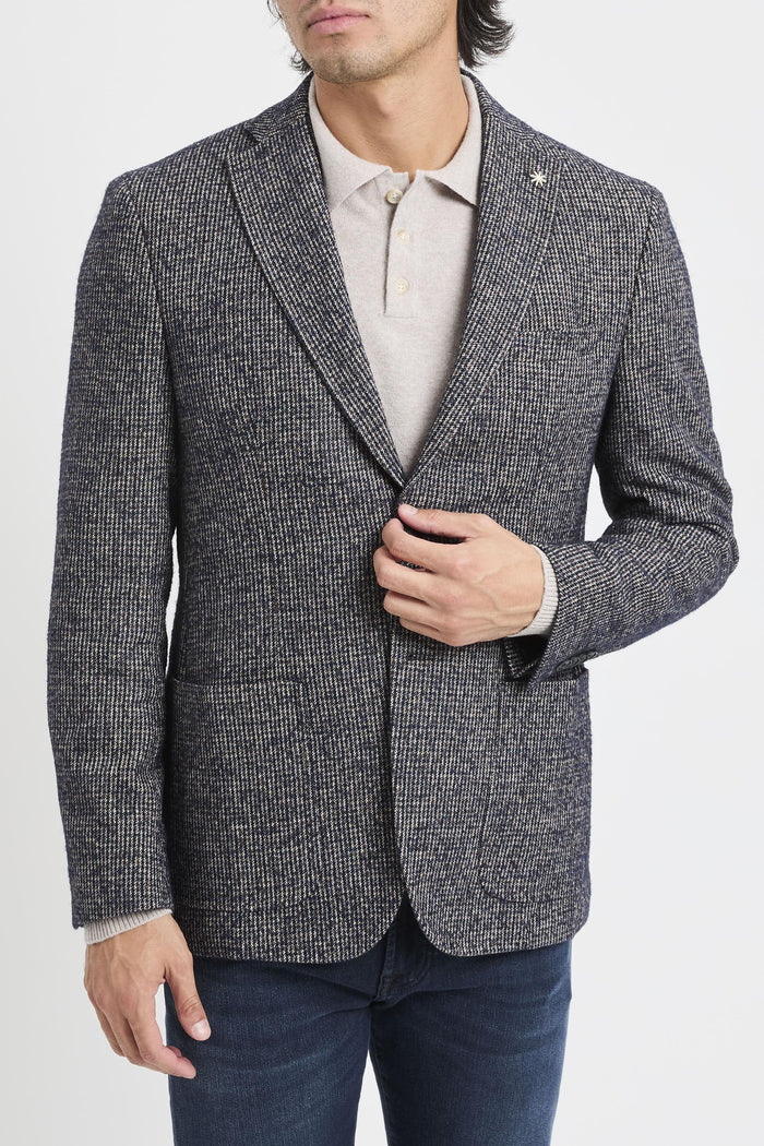 Giacca in misto lana micro pattern