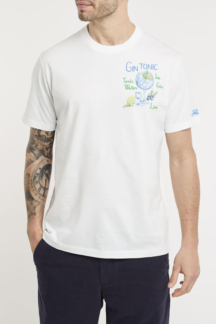 T-shirt in cotone con stampa e ricamo gin tonic-2