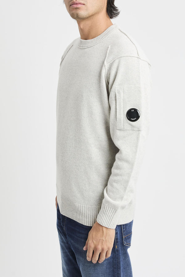 Maglia off white melange uomo kn707a-110149am13