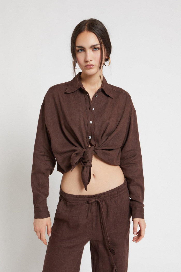 Camicia  donna dc5107cioccolato - 2
