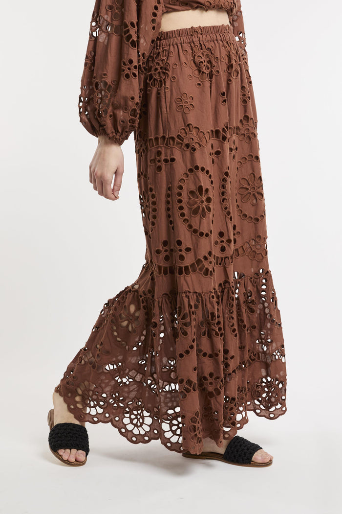 Gonna marrone donna 00378hg19 - 6