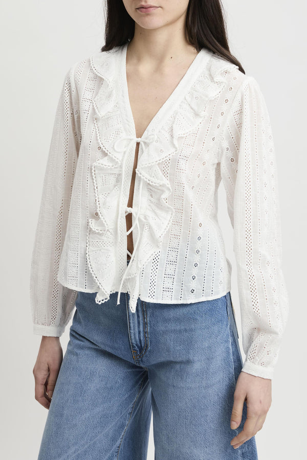 Top Evie in cotone con ricamo