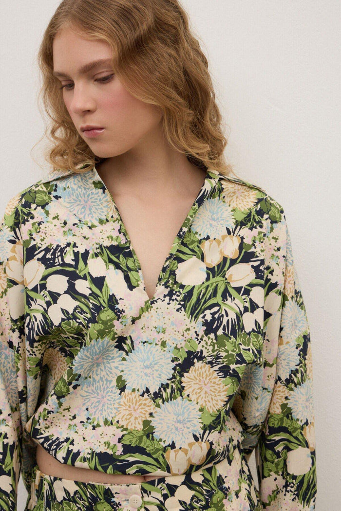 Camicia in cotone con coulisse