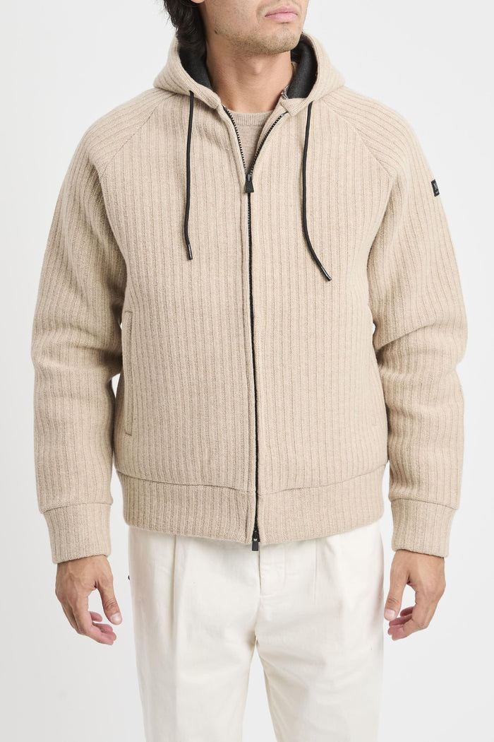 Giacca Carrel in maglia a coste con zip e cappuccio-2