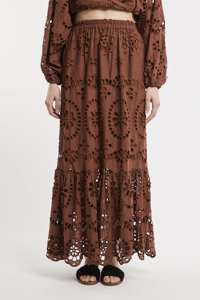 Gonna marrone donna 00378hg19 - 2