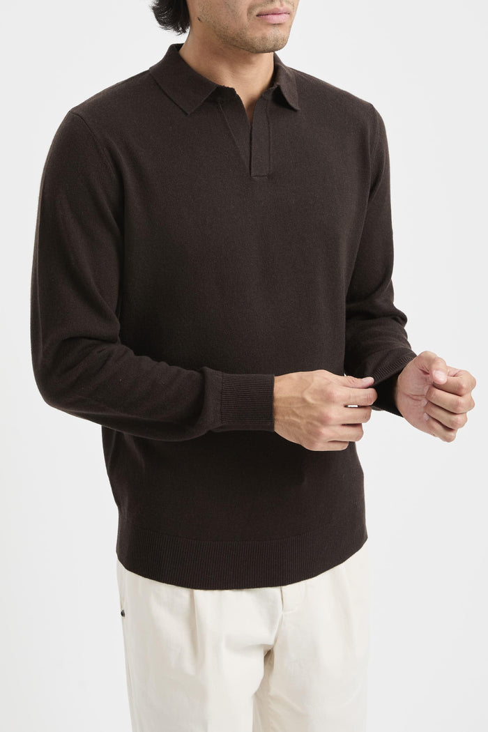 Polo dark brown uomo cov000818h - 5
