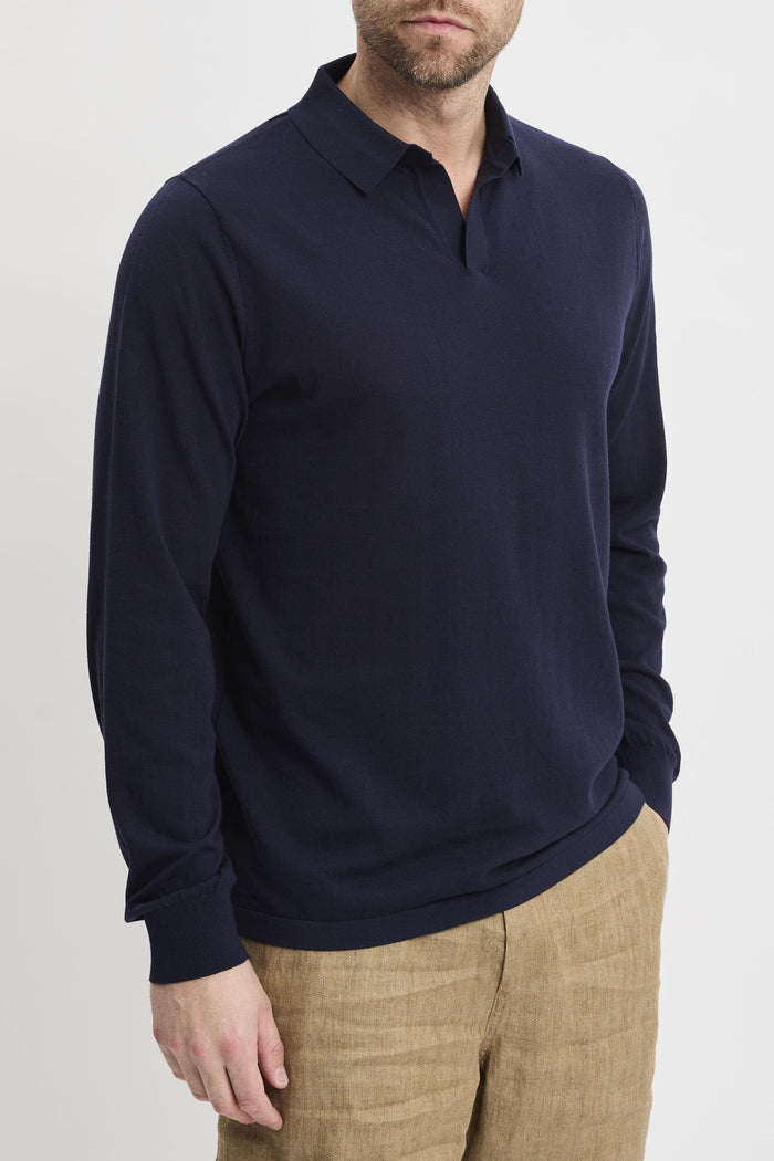 Polo blue navy uomo slo000361 - 4