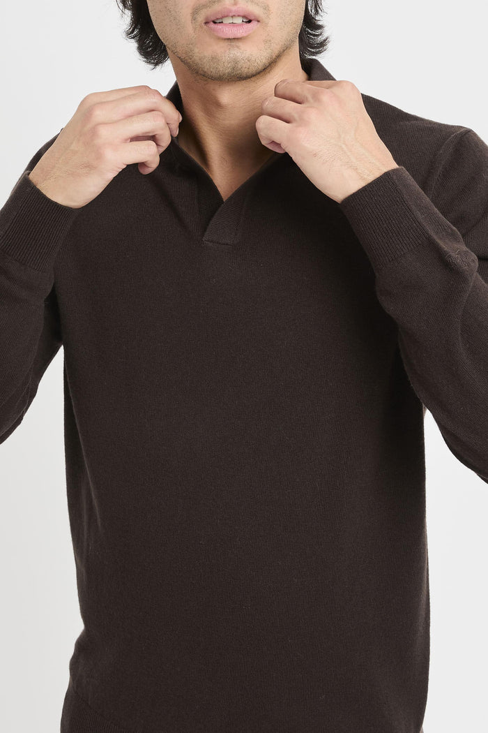 Polo dark brown uomo cov000818h - 4