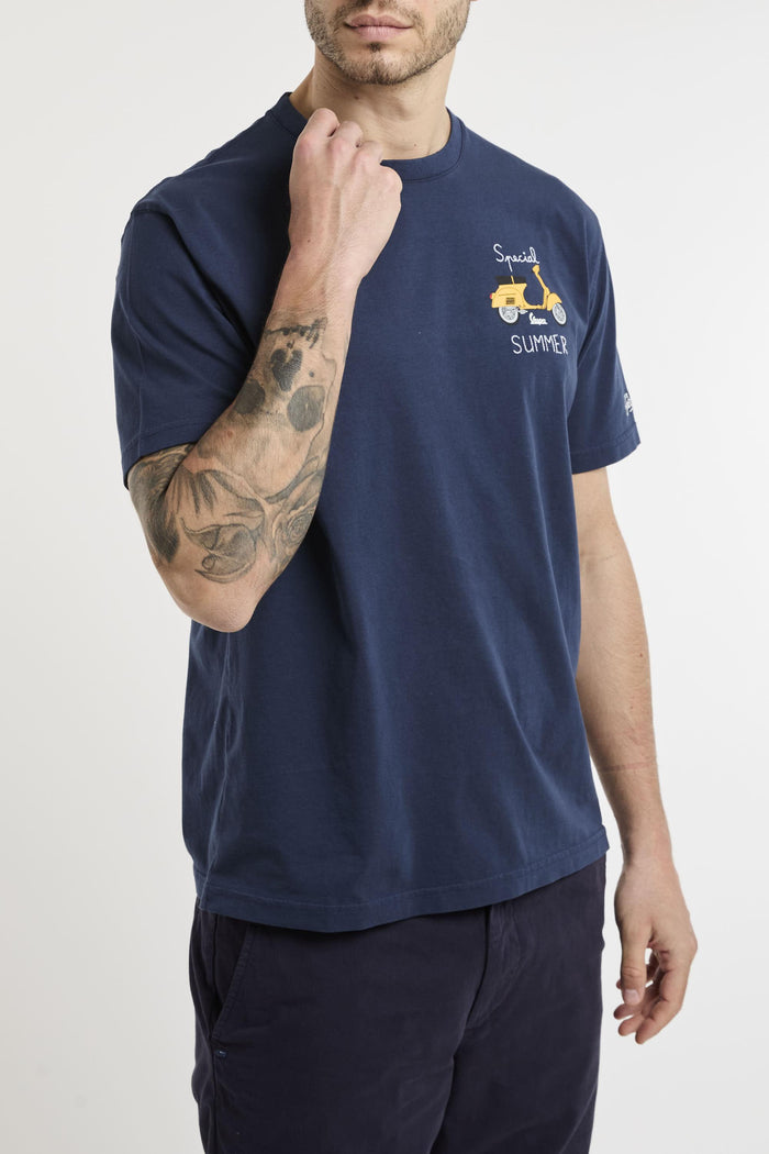 T-shirt blu uomo 02646h61 - 3