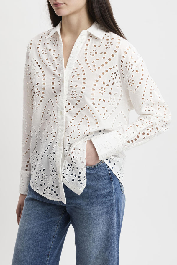 Camicia Cristal in cotone sangallo