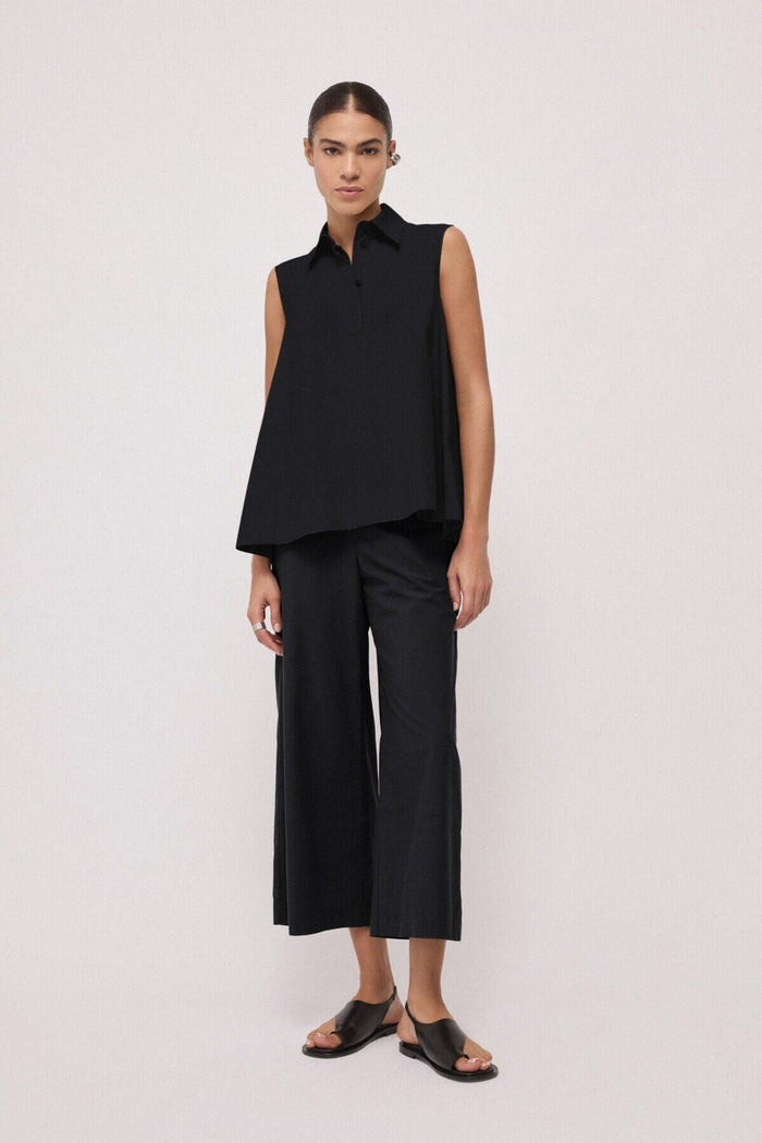 Pantalone cropped in popeline