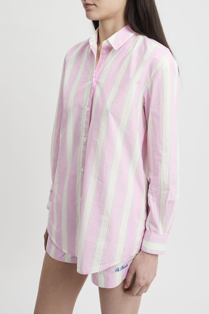 Camicia Brigitte in cotone a righe con ricamo-2