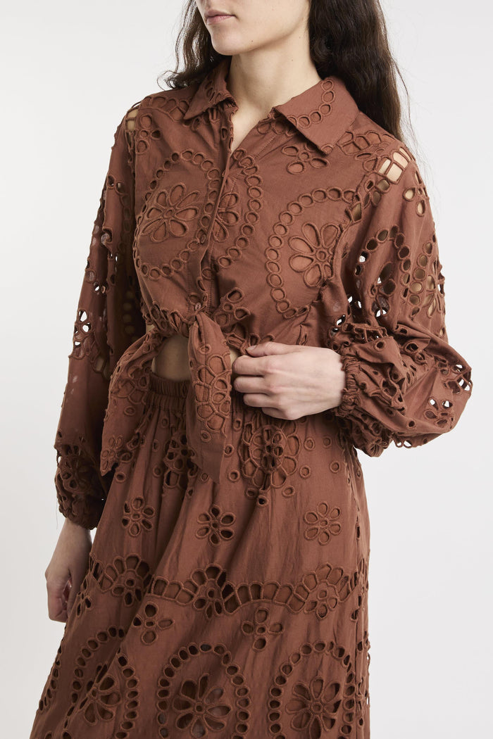 Camicia marrone donna 00378h19 - 3