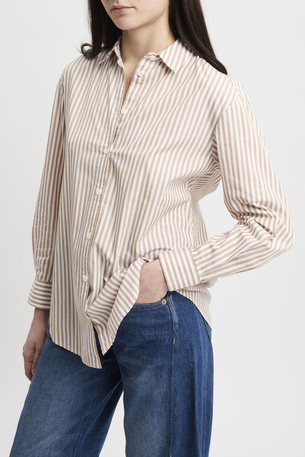 Camicia Brigitte in cotone a righe con ricamo