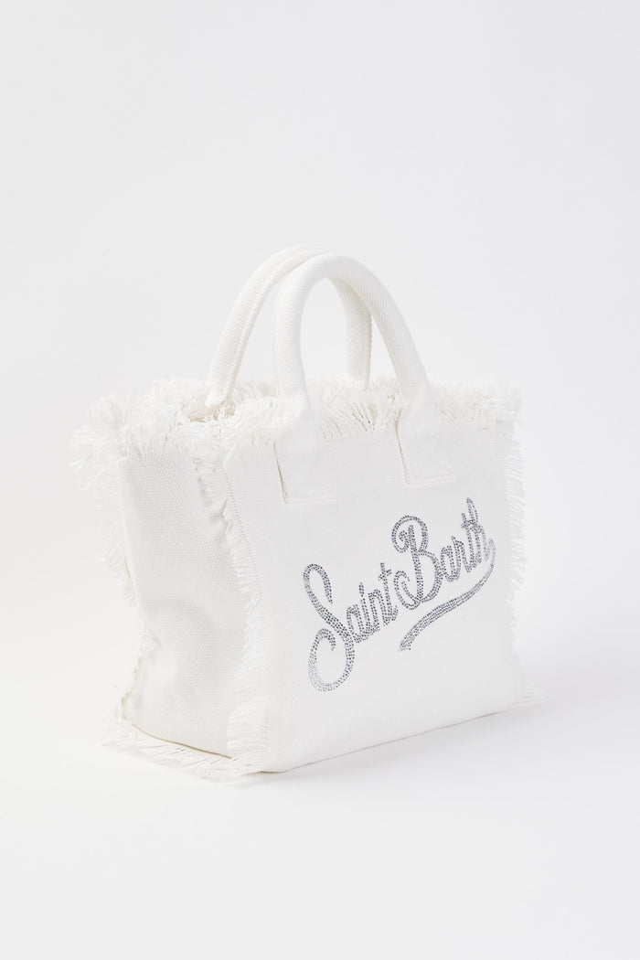 Borsa Colette in tela di cotone con strass-2