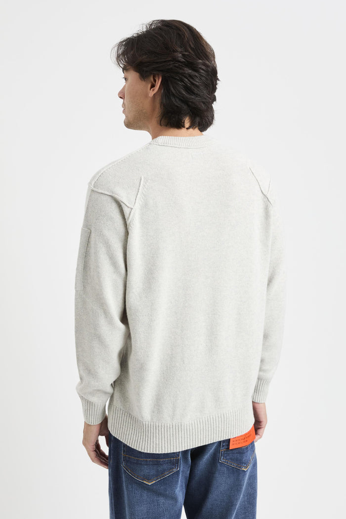 Maglia off white melange uomo kn707a-110149am13 - 5