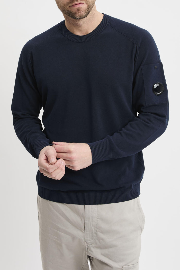 Maglia girocollo in cotone crrepe