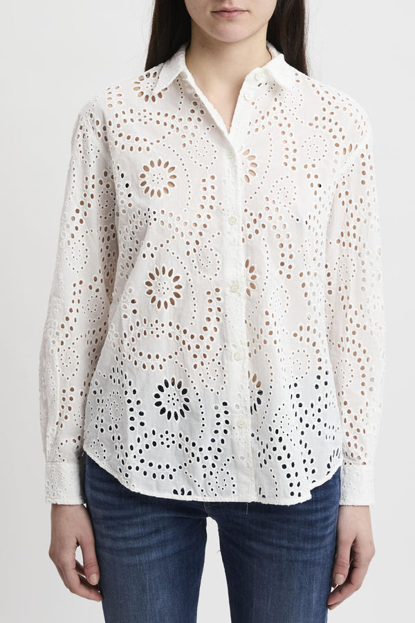 Camicia Meredith in cotone sangallo