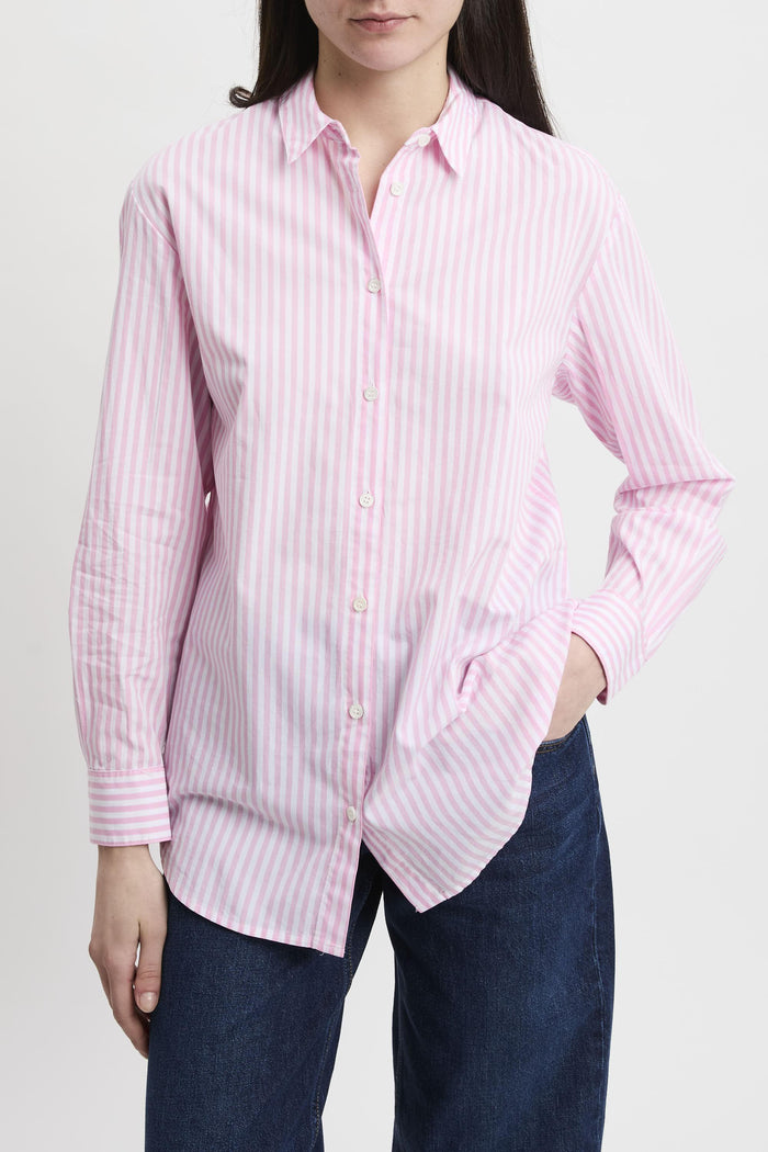 Camicia Brigitte in cotone a righe con ricamo