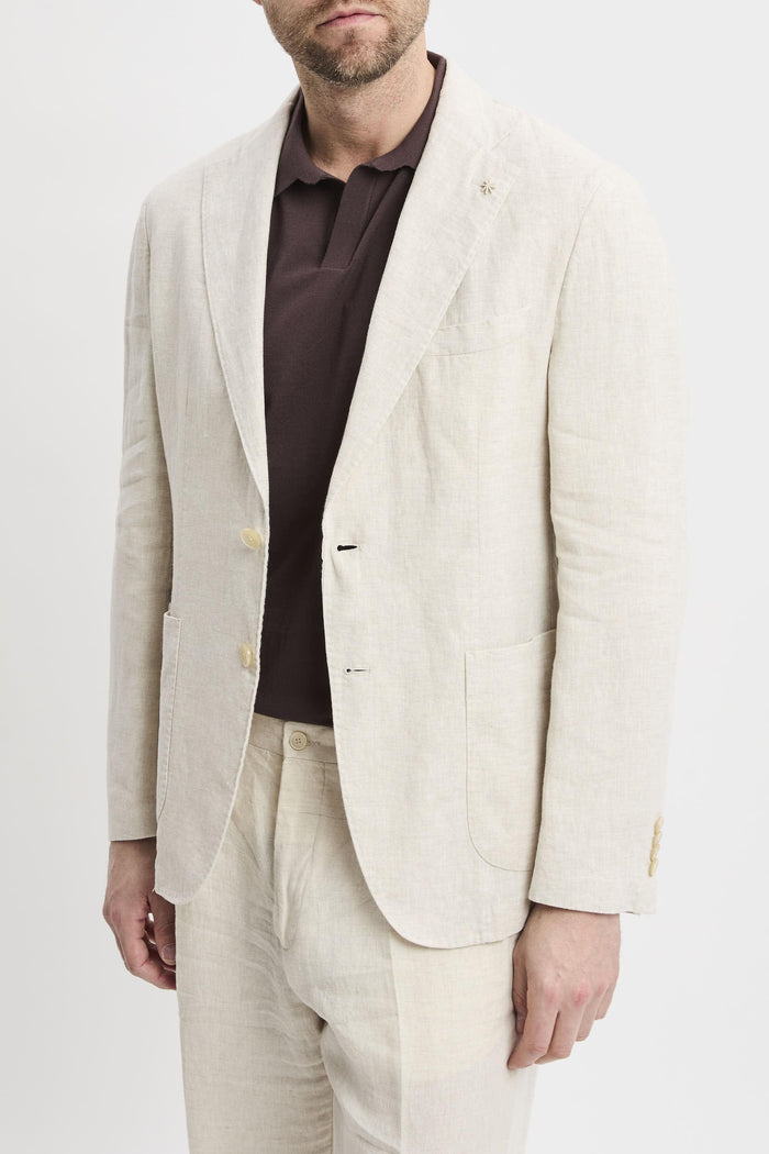 Abito in lino lavato beige-2