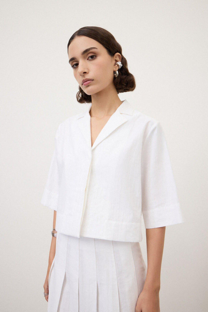 Camicia cropped a mezza manica