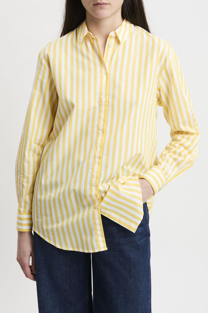 Camicia Brigitte in cotone a righe con ricamo