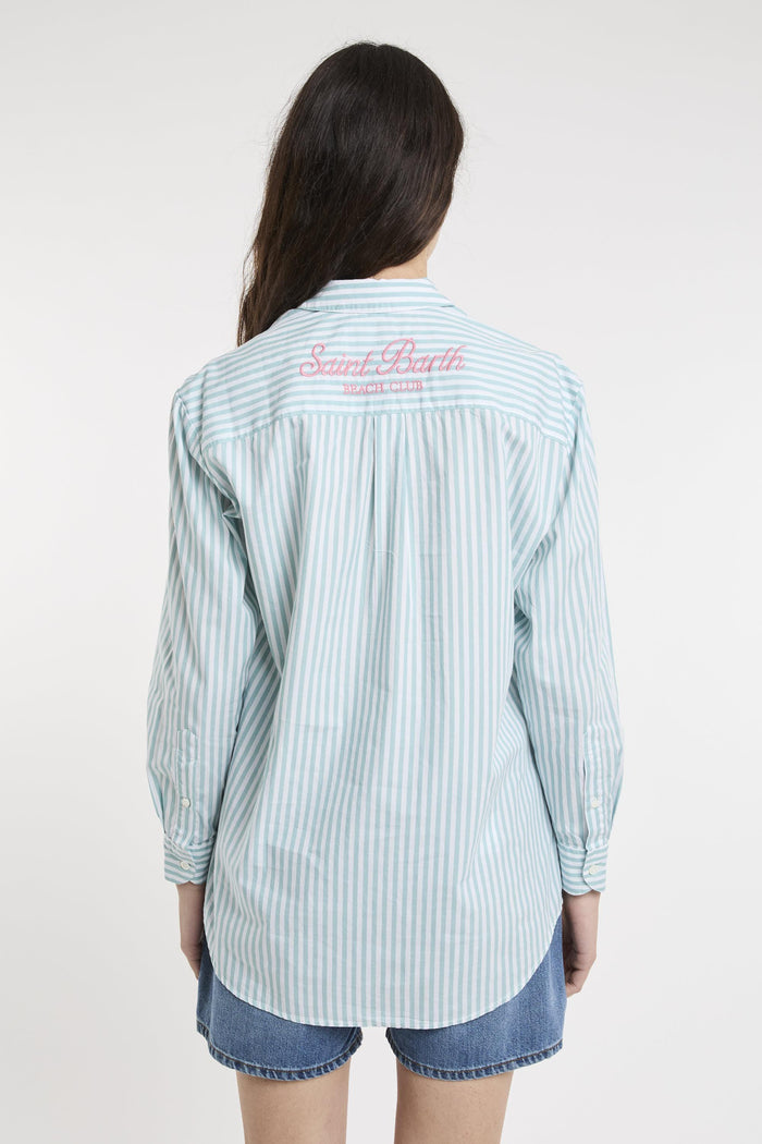 Camicia bianco/verde donna 03865h53 - 7
