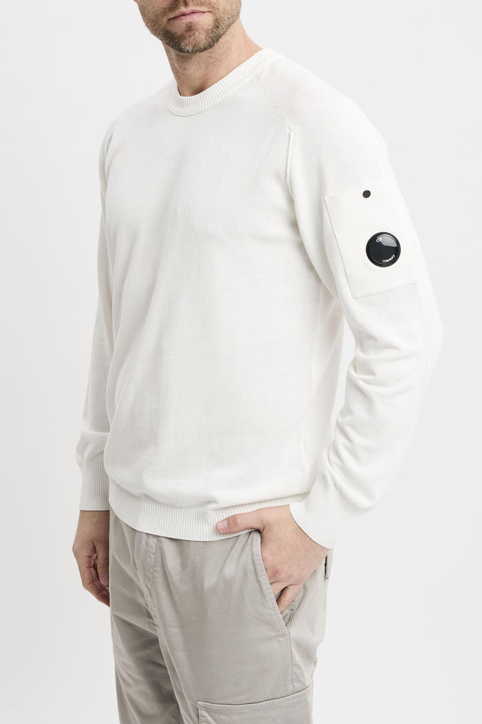 Maglia girocollo in cotone crepe