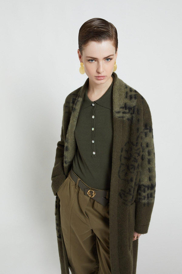 Cappotto lungo in misto lana