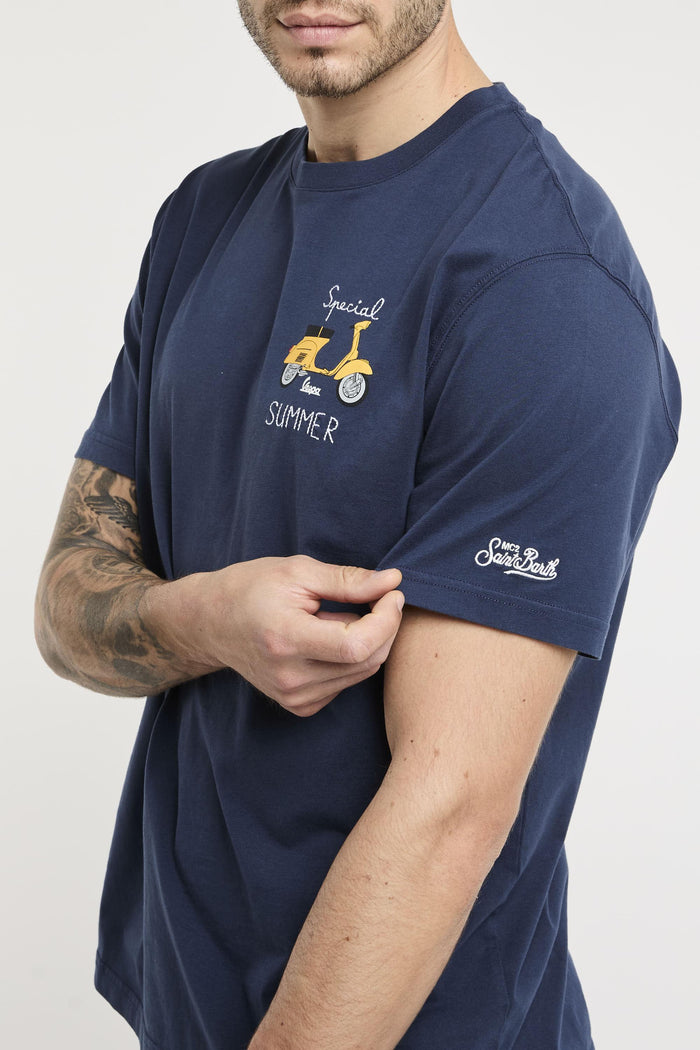 T-shirt blu uomo 02646h61 - 5