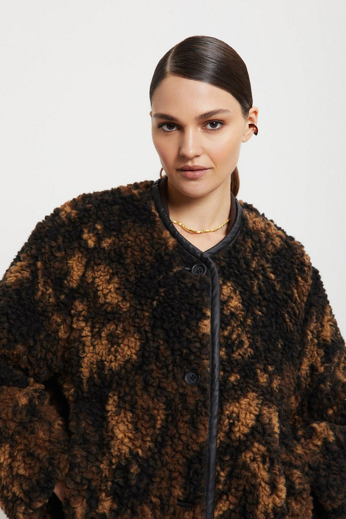 Cappotto midi over in ecopelliccia