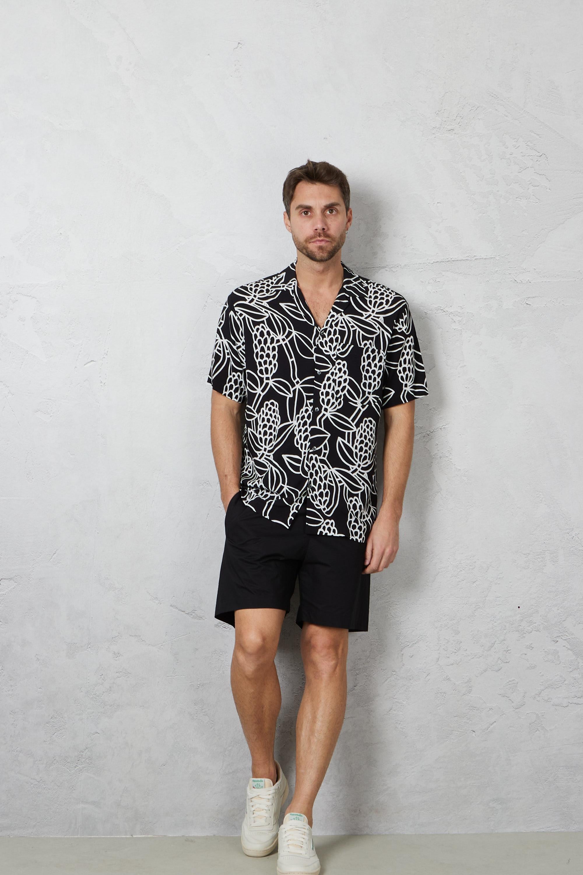 Camicia Estiva Uomo Con Stampa Mappa Del Messico - Maniche Corte, Leggera, In Poliestere, Abbottonata, Con Tasca, Taglie S-4XL