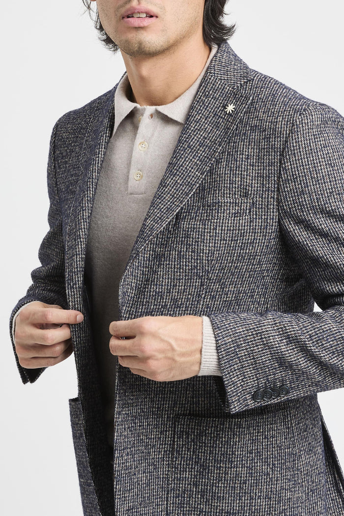 Giacca microfantasia uomo g203825362389 - 5
