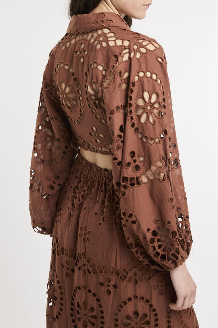 Camicia marrone donna 00378h19 - 6