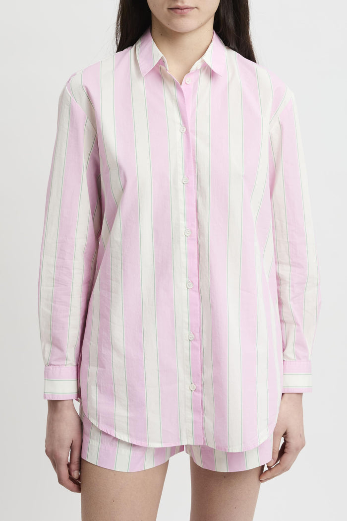 Camicia Brigitte in cotone a righe con ricamo