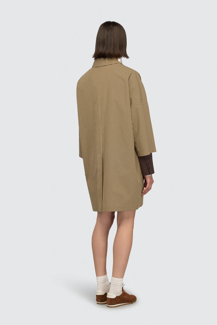 Cappotto micro quadretto donna sn1055chk - 2