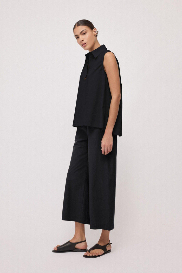 Pantalone cropped in popeline-2