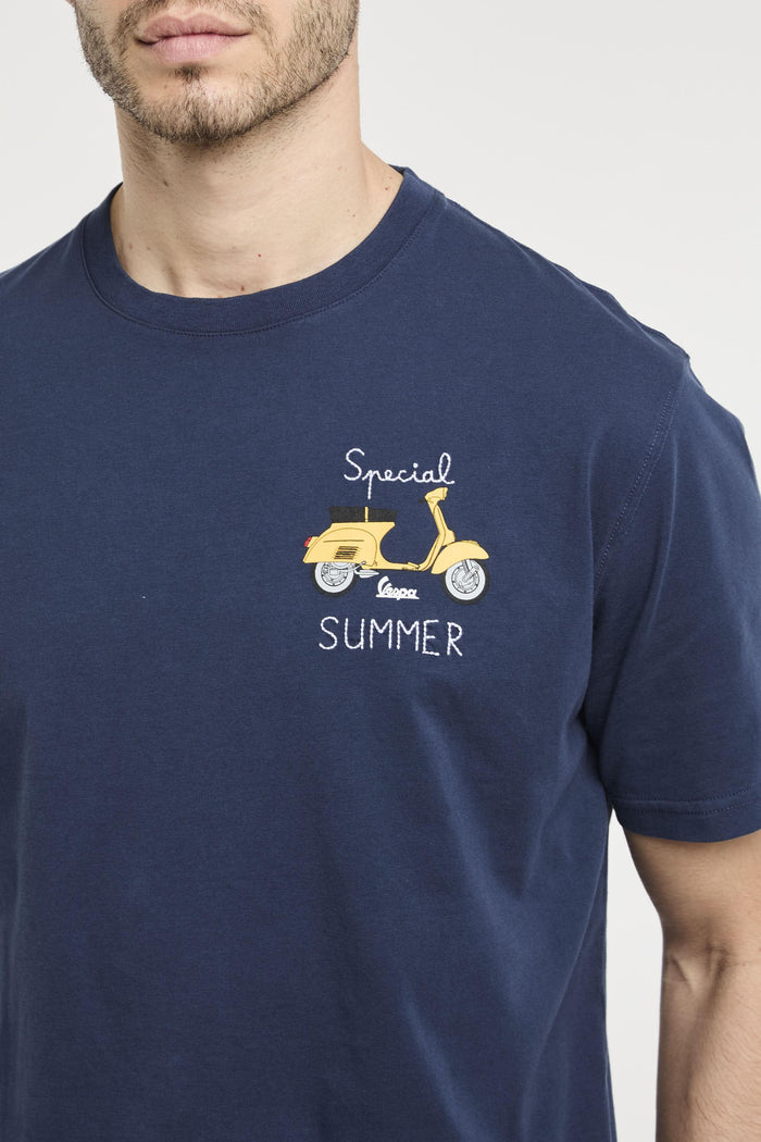T-shirt blu uomo 02646h61 - 4