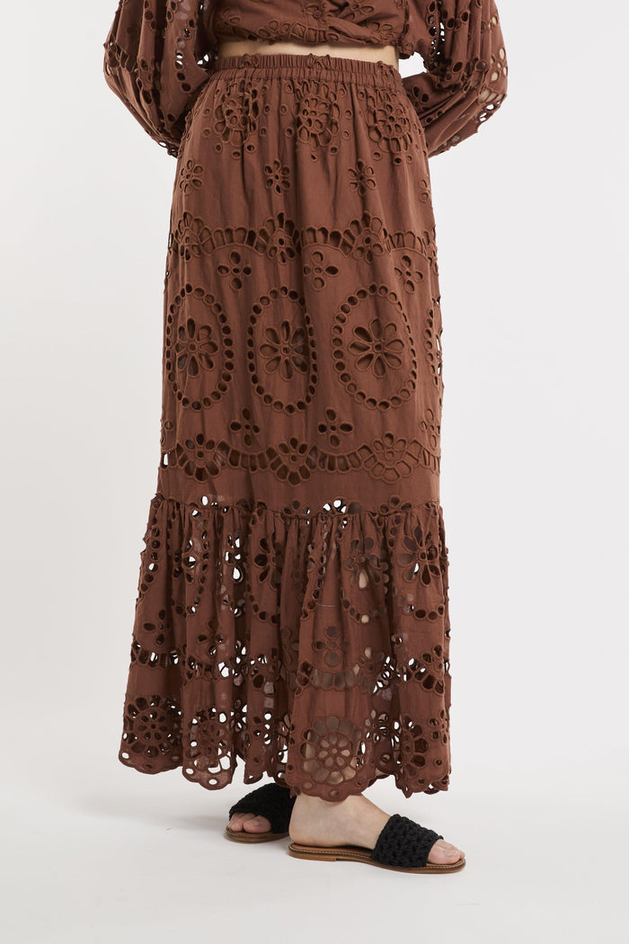 Gonna marrone donna 00378hg19 - 3