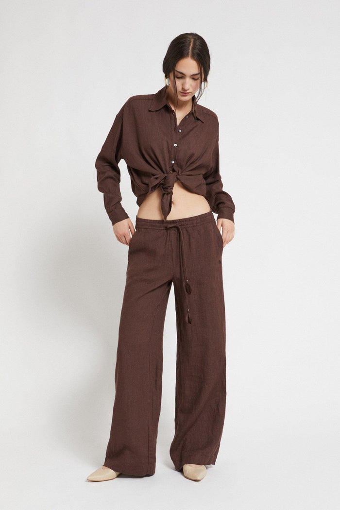 Pantalone  donna dp9820cioccolato - 4