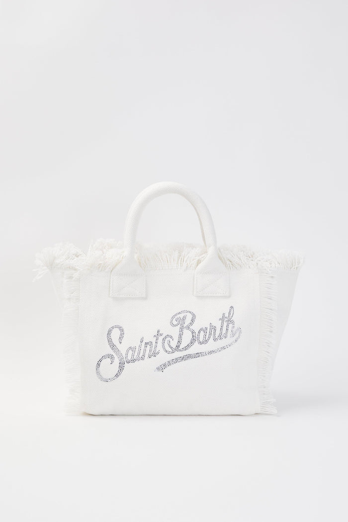 Borsa Colette in tela di cotone con strass