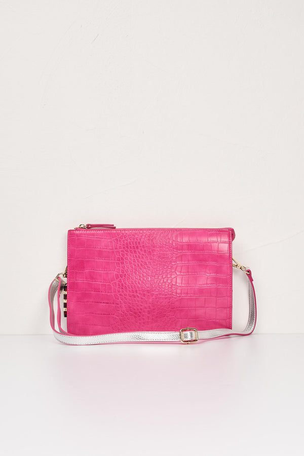 Pochette fucsia/argento woman b809euma486